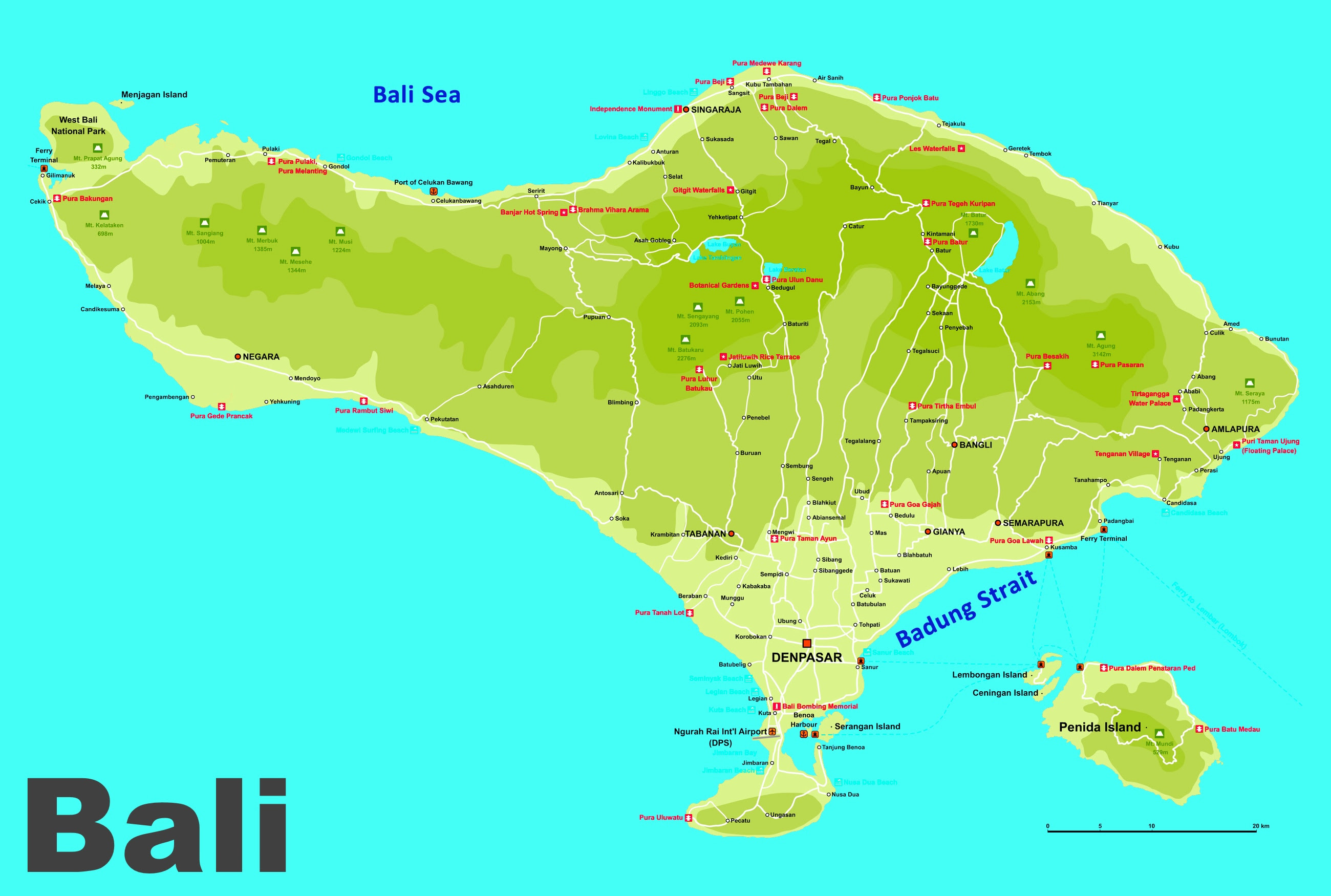 Bali road map Bali road map