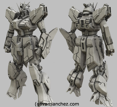 mobile suit gundam char's counterattack beltorchikas children hi nu hi-nu nightingale sazabi 3d mesh cg sandrum