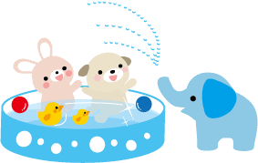 夏 プール水遊びのイラスト 無料イラスト フリー素材