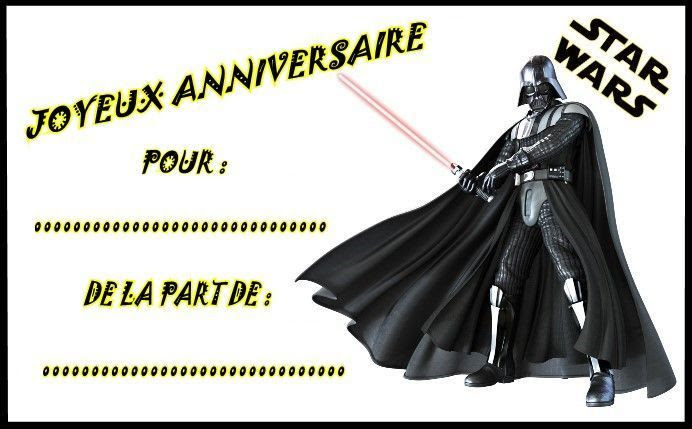 Etiquettes Invitations Star Wars Pour Anniversaire