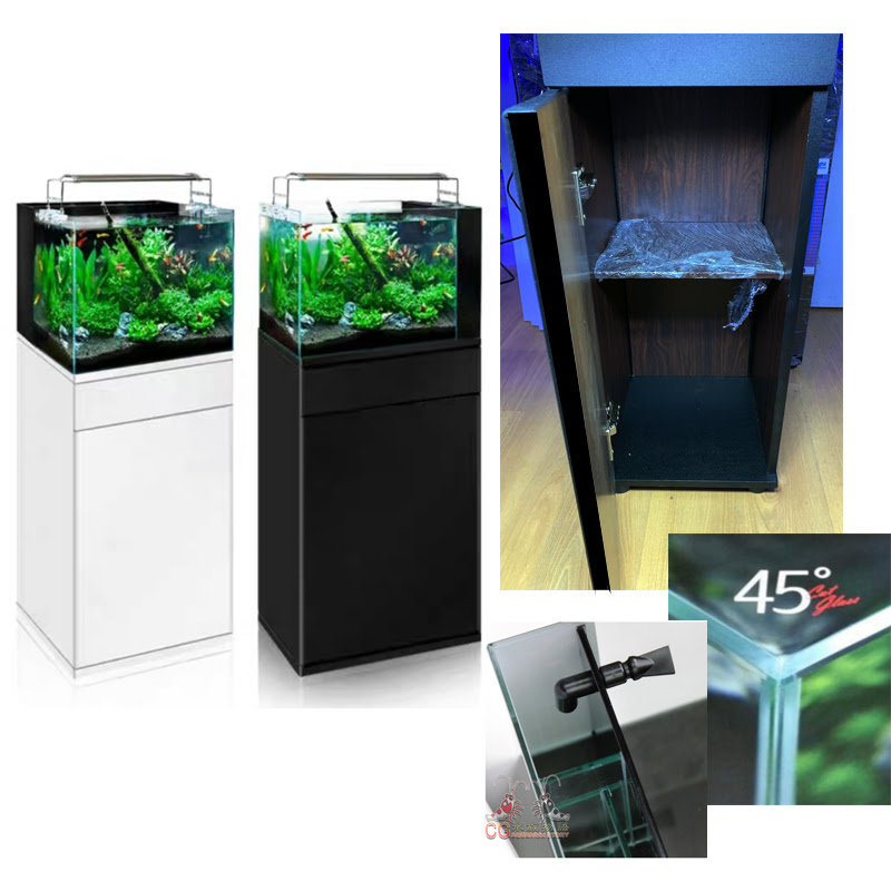 現貨魚缸櫃連水晶魚缸 木製水槽台60 X 30 X 90cm H 黑色 Cg Aquarium Story