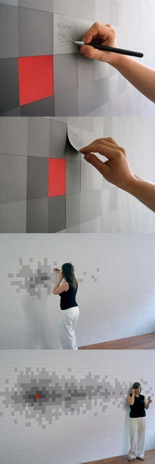 Sticky note wall/art