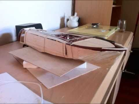 homemade balsa wood rc boat build - YouTube
