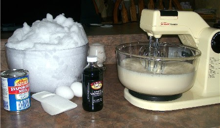 Preparing snow ice cream 2/6/10