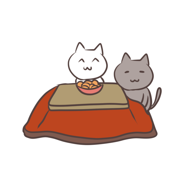 こたつでみかんのイラスト かわいいフリー素材が無料のイラストレイン