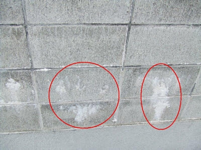 コンクリートブロックの白華について