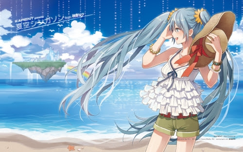 Karent 夏服ミクはいかがですか Cd 夏空シンガソン 壁紙公開 アニメイト取り扱いのお知らせ 初音ミク公式ブログ