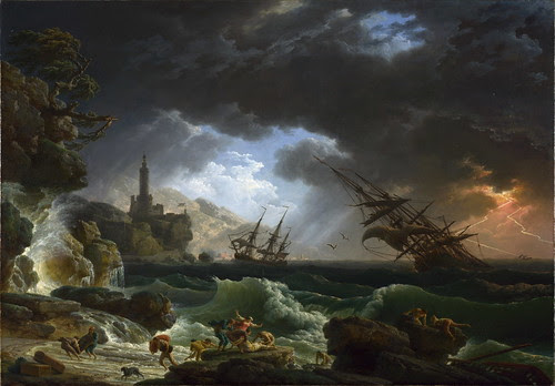 Claude-Joseph Vernet - A Shipwreck in Stormy Seas [1773] by Gandalf's Gallery