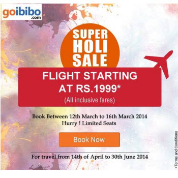 Domestic Flight Booking starting with Rs. 1999 @ Goibibo