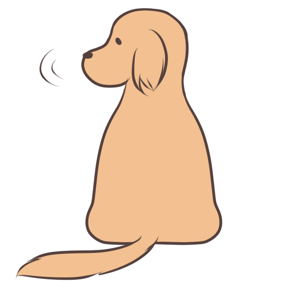 振り向く犬のイラスト かわいいフリー素材が無料のイラストレイン
