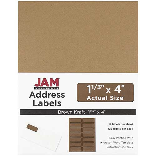 JAM Paper Mailing Address Labels, Rectangular, 1 1/3