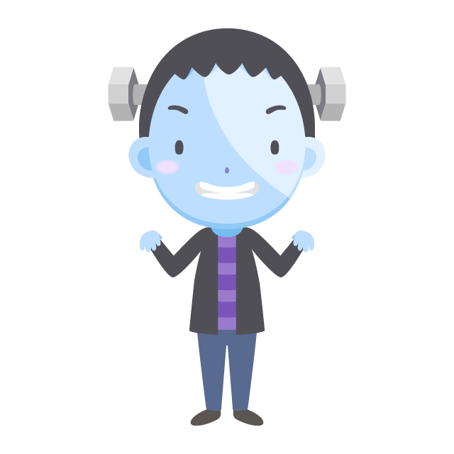 ハロウィンの夜にフランケンシュタインの仮装を楽しむ男性の無料ベクターイラスト素材 Picaboo ピカブー 無料ベクターイラスト素材