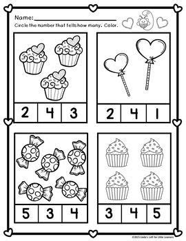 You'll find a total of four free printable worksheets in this set. valentines day math preschool printables kindergarten math worksheets