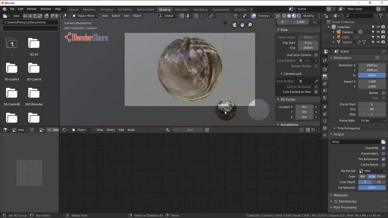 Blender 渲染一个带有透明背景的玻璃球 哔哩哔哩 つロ干杯 Bilibili
