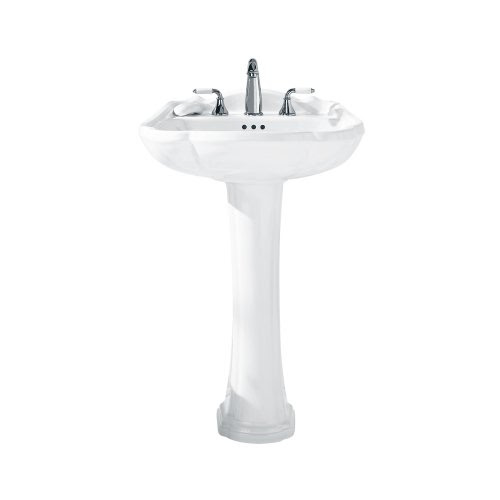 American Standard 0240.800.020 Repertoire Pedestal Bathroom Sink with 8-Inch Faucet Spacing, White