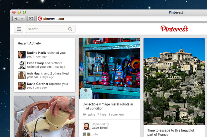 Pinterest renueva su sitio