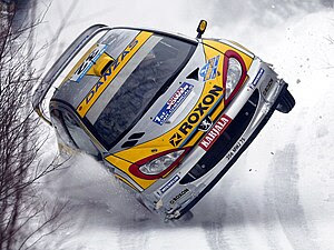 Juuso Pykälistö (FIN) in his Peugeot 206 WRC d...