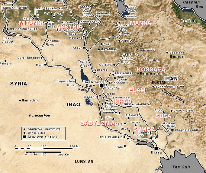 Ancient Mesopotamia Middle East Region Map