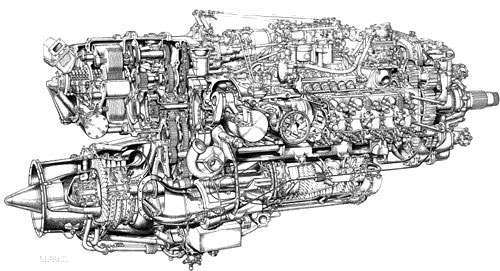 Napier Nomad 1 Diesel 2-Stroke Aero Engine Motor Schematic Diagram Operation Drawing