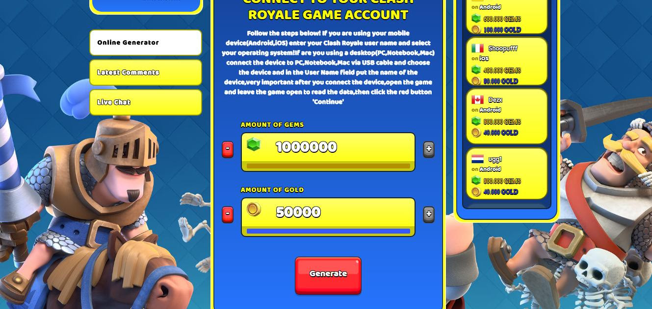 Get Unlimited Gems From CLASHROYALEPRO.ONLINE - New Hack Engine -yXs - 