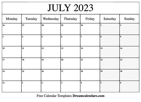  july 2023 calendar free blank printable with holidays