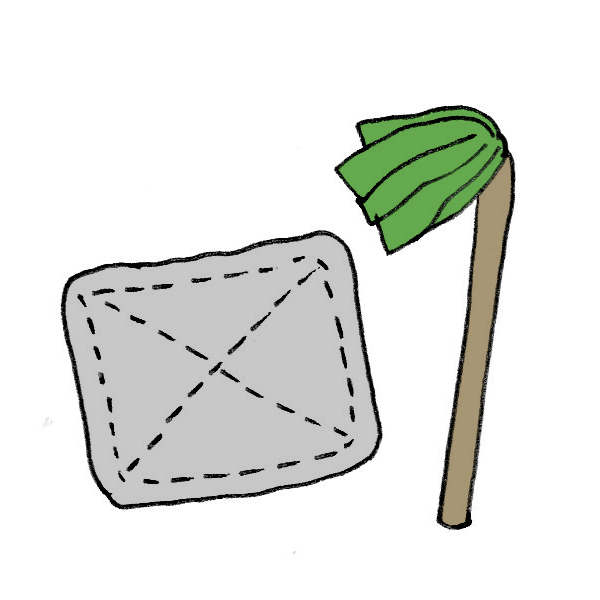 ぞうきんとハタキのイラスト かわいいフリー素材が無料のイラストレイン