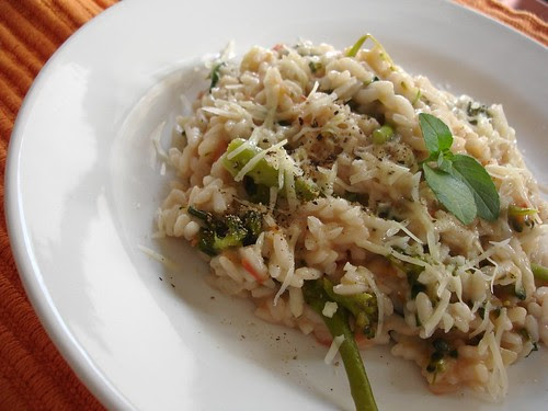 Tomato, broccolini and basil risotto