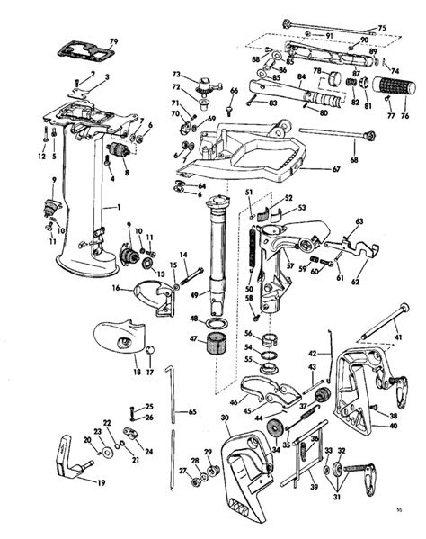 Johnson Lower Unit Group Parts for 1968 6hp CDL-25R
