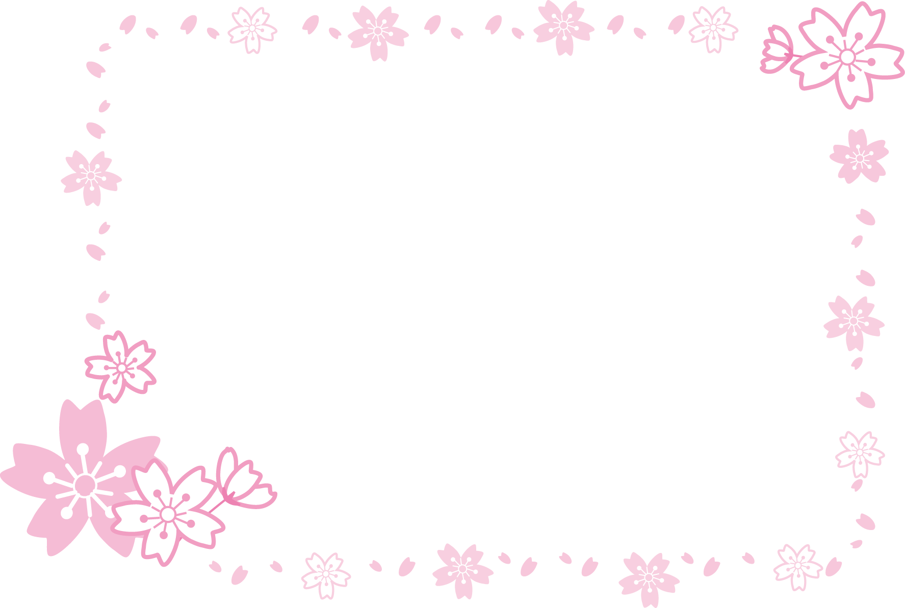 飾り枠 ライン 無料イラスト素材 桜