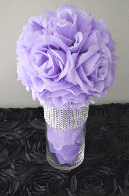 Elegant Wedding Lavender WEDDING CENTERPIECE, hanging flower balls, wedding pomanders kissing balls, flower girl 7", 8", 10"