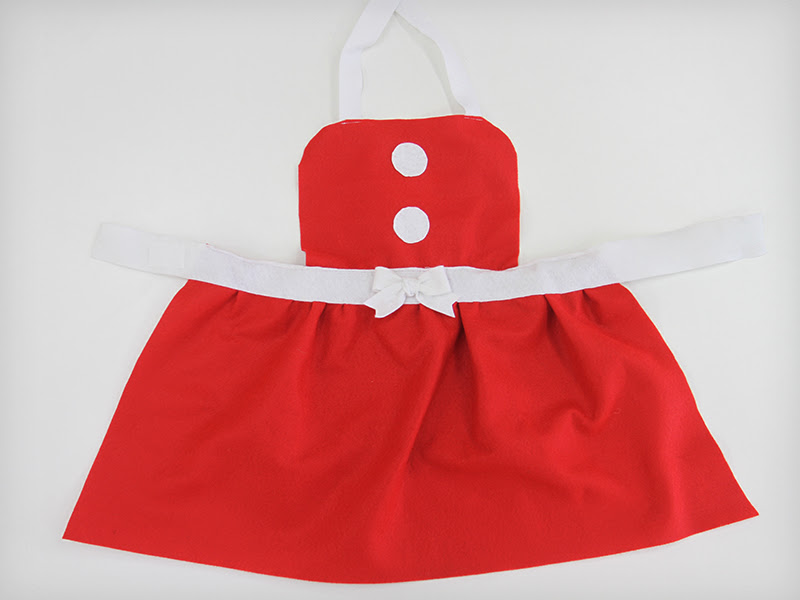 型紙なしの簡単サンタエプロン こどものづくり 子どものためにいろいろ手作り