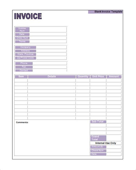 The invoice includes descriptions of the itemized products or services. blank invoice template excel free excel templates
