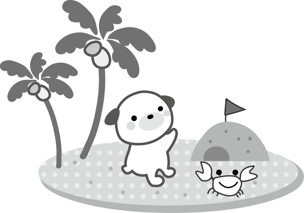 夏のビーチのイラスト海の砂浜 無料イラスト
