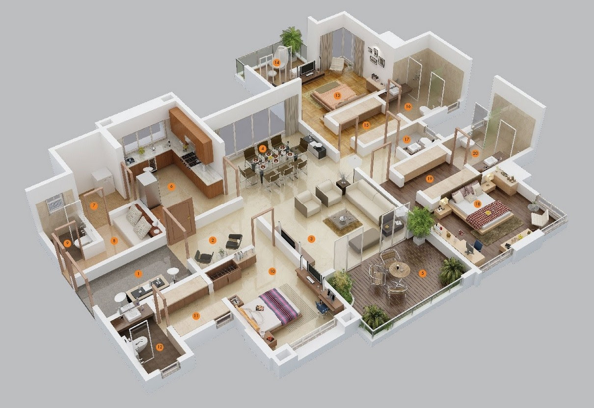 3 Bedroom Apartment House Plans