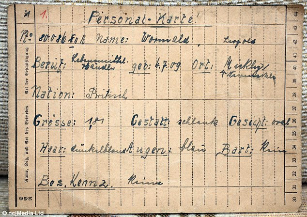 Prisoner of war details: Eric Wormald described how he was captured and taken to a POW camp surviving on little food and celebrating his birthday while imprisoned