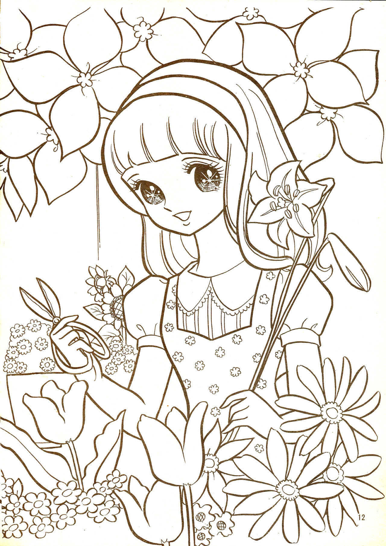 夏 アニメ 塗り絵 女の子