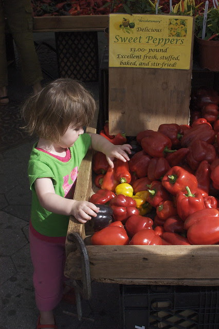 Lu examines the peppers