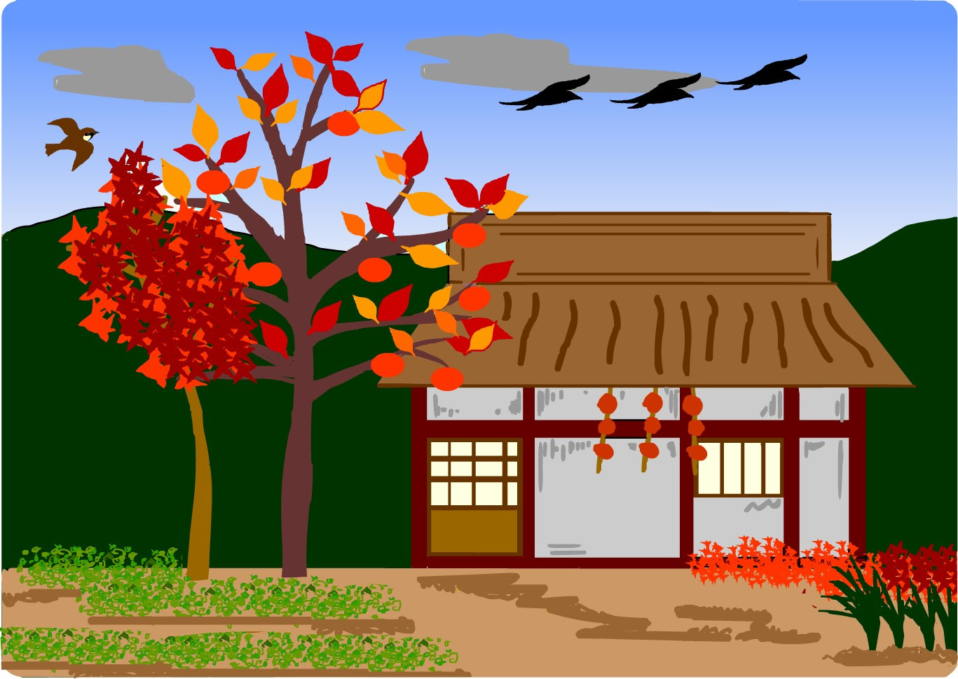最高のイラスト画像 元の秋 景色 イラスト