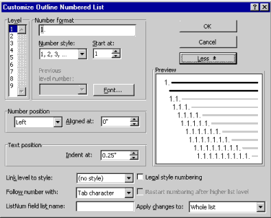 Numbering in Microsoft Word - Interemediate Users Guide to Word