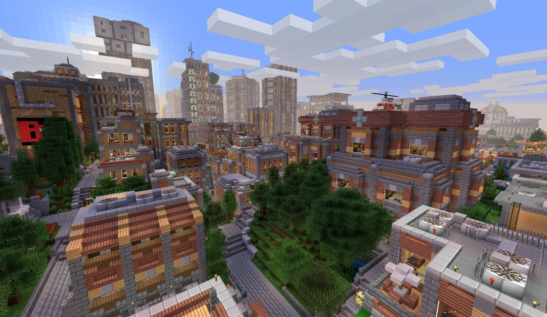 Download Broville v11 - A fully detailed Minecraft sandbox 