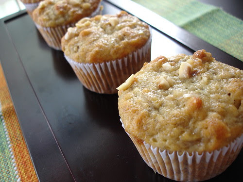 Banana hazelnut muffins