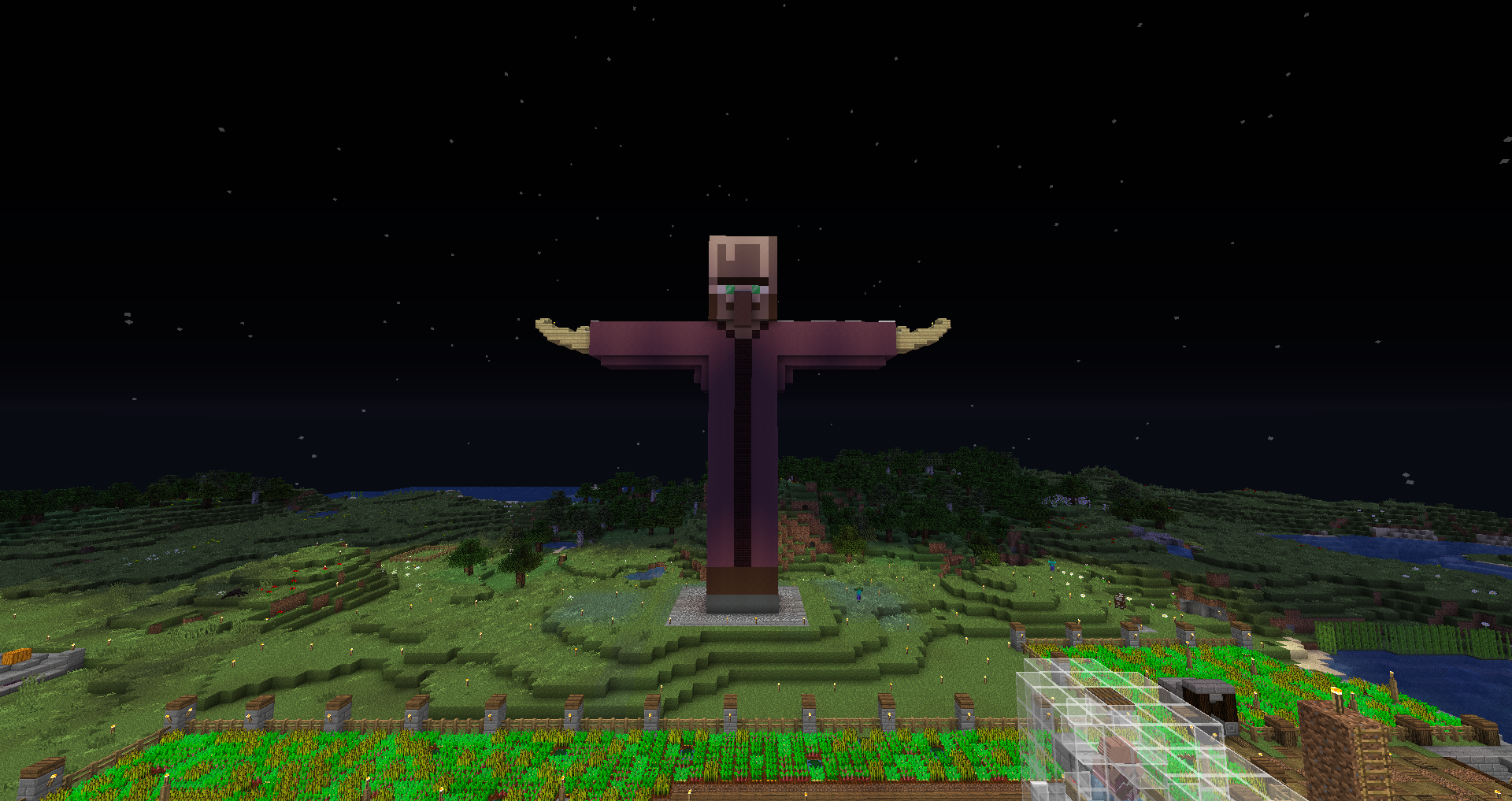 Few Weeks Ago Someone Post A Picture Of A Statue Of A Villager Christ The Redeemer That Inspire Me I Build My Own Via R Minecraft Pacosite S Blog