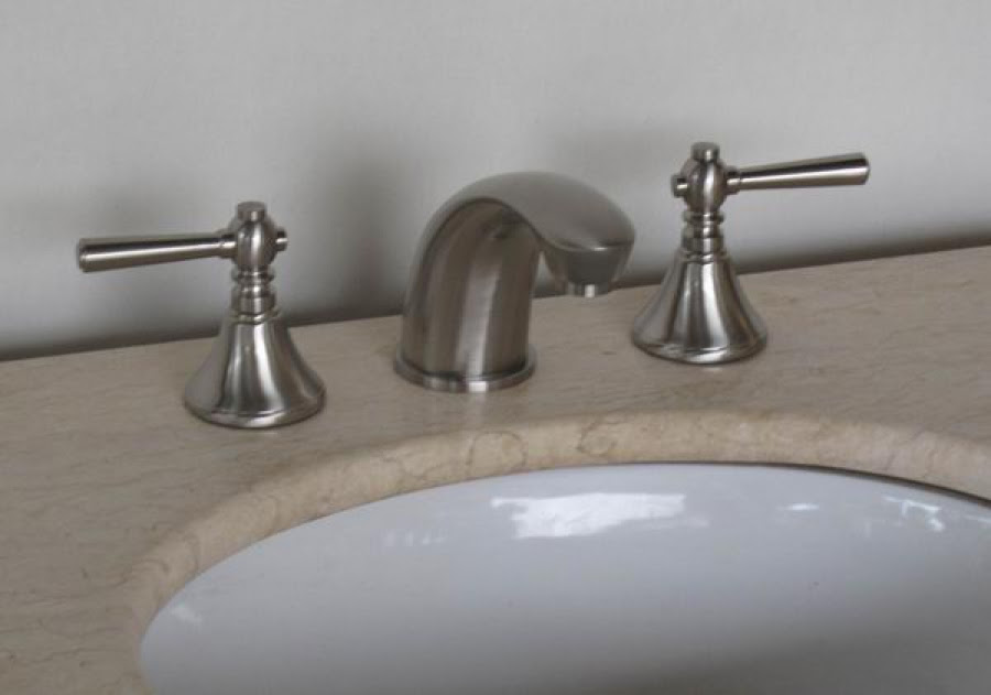 Brushed Nickel Three Hole Bathroom Vanity Faucet UVLFZT2073