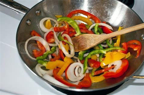 wok stir fry vegetables stock photo colourbox