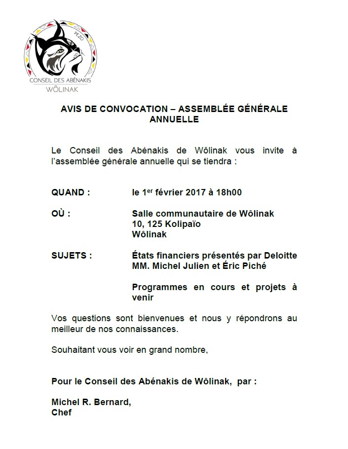 Convocation assemblee generale - Modele de lettre type