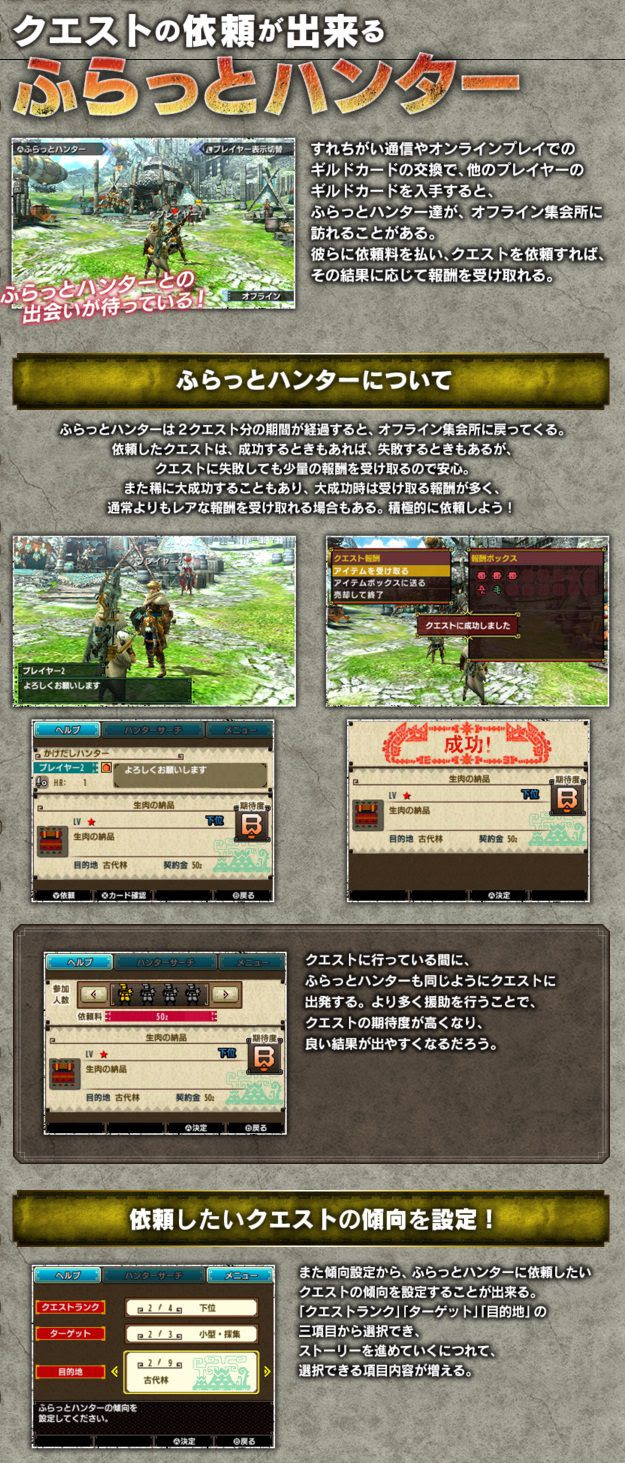 モンハンクロス Mhx の協力 通信の詳細が発表 集会所名が設定可能に コンシューマゲームファン