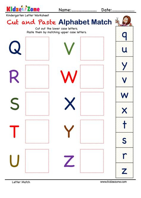  prek a to z letter matching worksheet match uppercase to lowercase