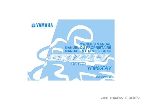 Download Yamaha Yfm66fav Grizzly Owners Manual 2006 Model