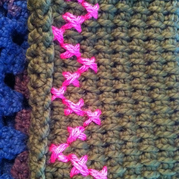 Some cross stitch on Tunisian Crochet | Flickr - Photo ...