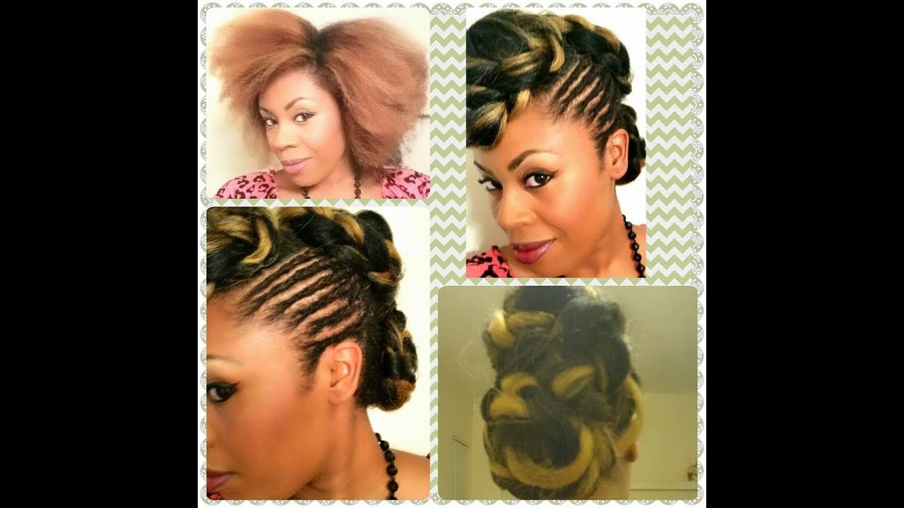 Natural Hair Updo Kanekalon Braiding Hair Protective Style ...